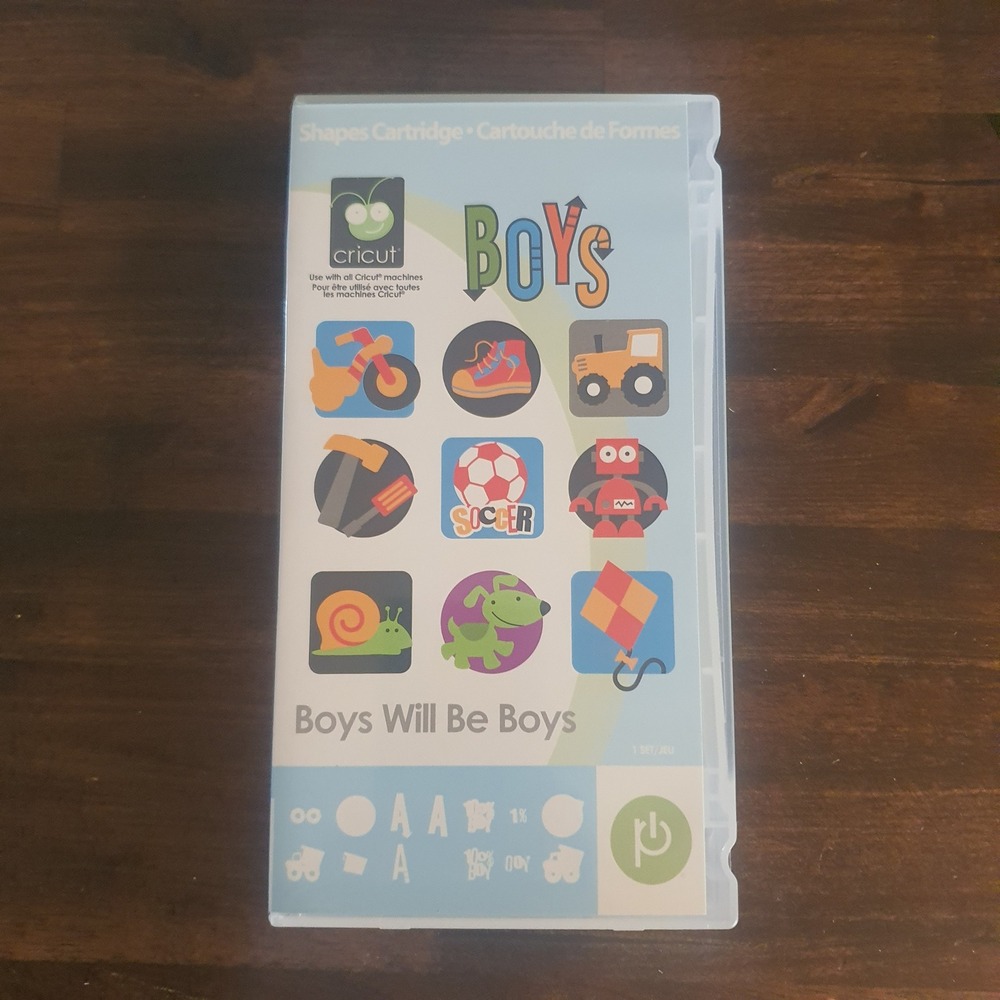 Cricut Boys Will‎ Be Boys Shapes Cartridge Handbook Overlay Scrapbooking Cards